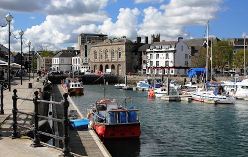 Boats Dock on Pier in the City