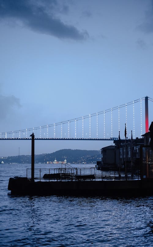 Suspension Bridge over Body of Water