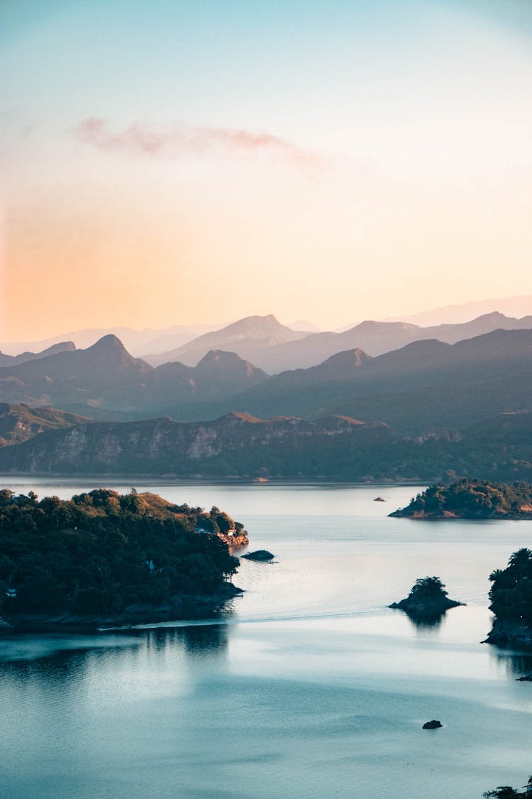 Beautiful View Of Mountains And Water In Tolima, Colombia 