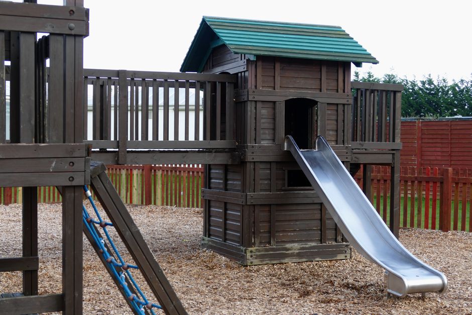 Swing-N-Slide Scrambler Wooden Play Set with Slide at Walmart