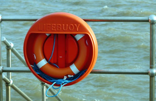 Free Orange Lifebuoy in Case Stock Photo