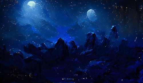 Dark Blue Landscape