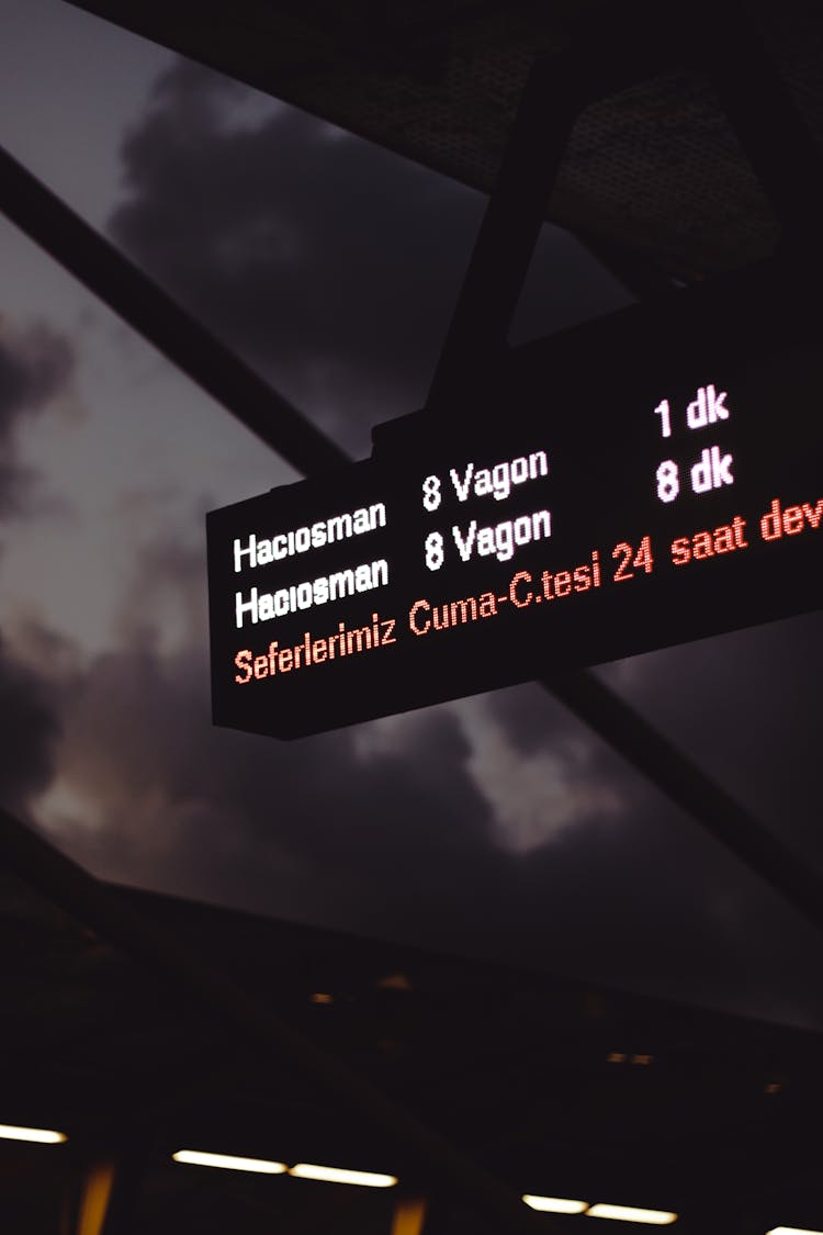 Airport Flight Schedule Monitor Screen