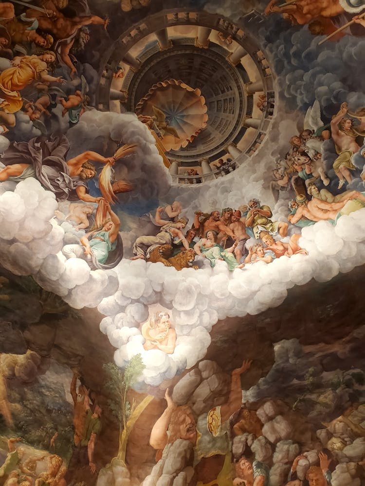 Renaissance Art Painting On Baroque Ceiling Of A Church