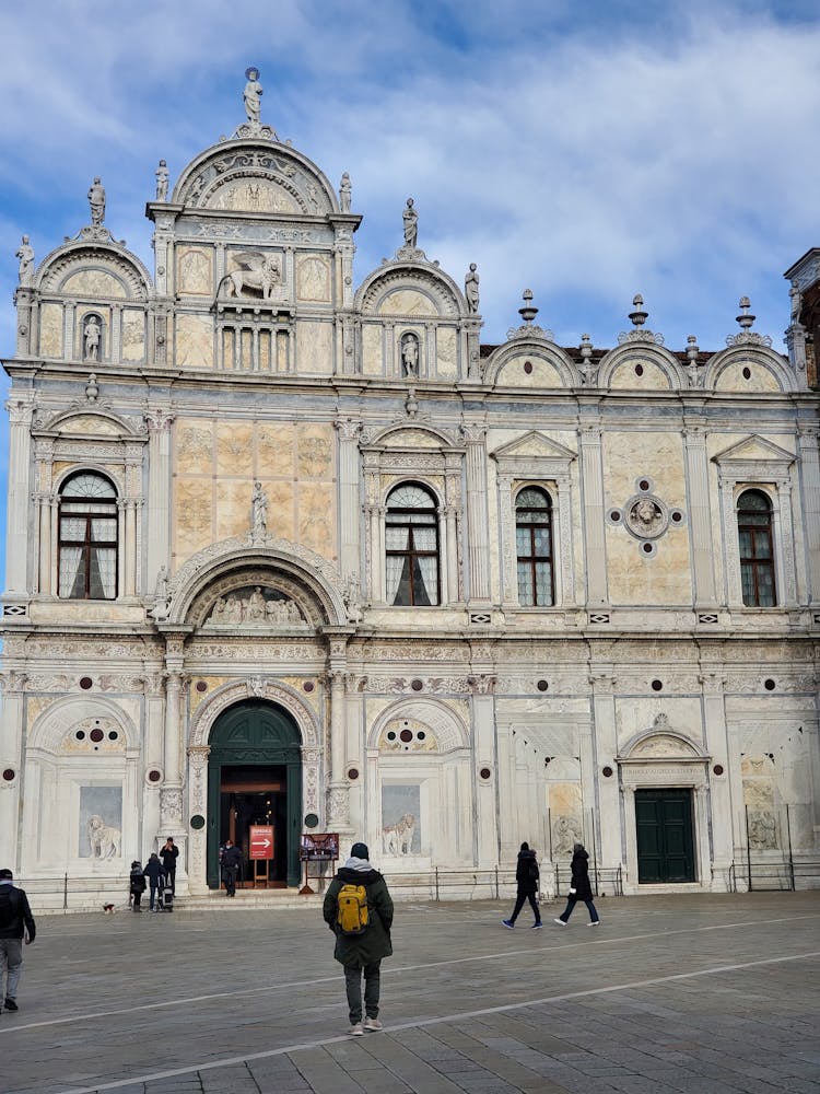 Facade Of The Scuola Grande Di San Marco In Venice, Italy