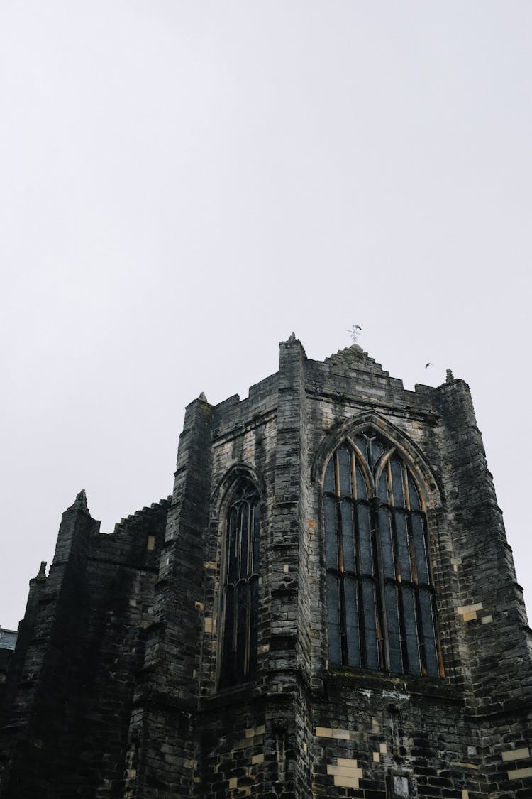 Old Gothic Castle On Sky Background