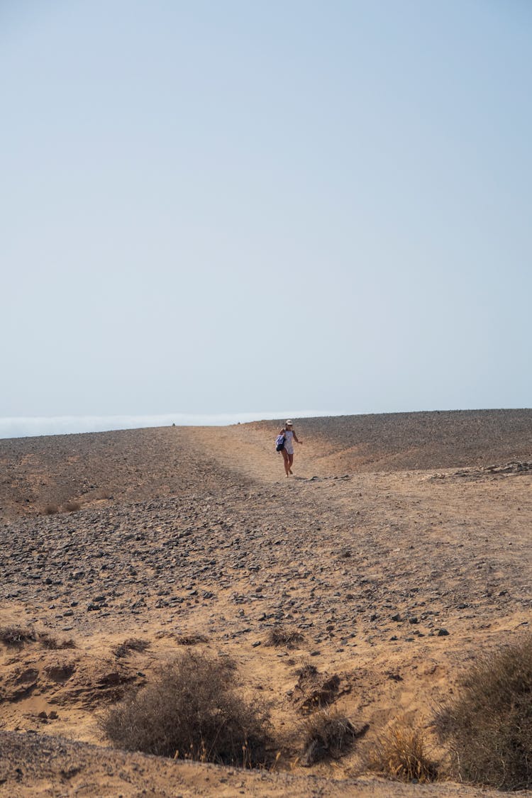 Person Walking On The Desert