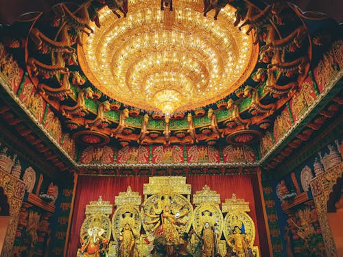 Statues of Hindu Deities Inside the Temple