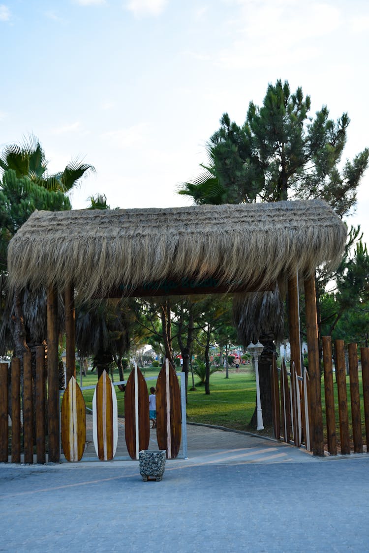 Wooden Gateway Of A Resort