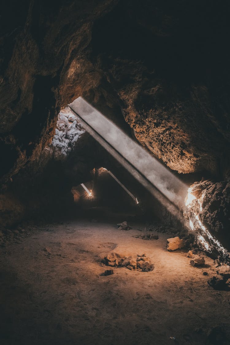 Sunrays On The Hole Of A Cave