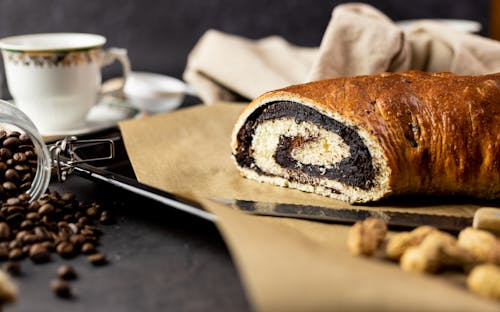 Coffee Bread on Baking Paper in Close-up Photography