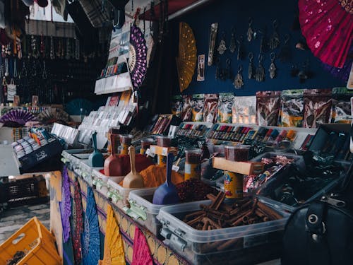 Free Spices in a Store  Stock Photo