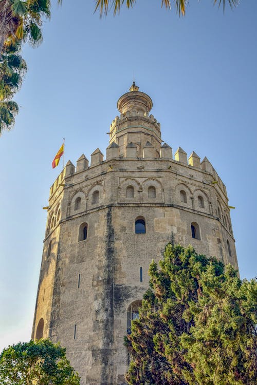 คลังภาพถ่ายฟรี ของ torre del oro, จุดสังเกต, ท้องฟ้าสีคราม