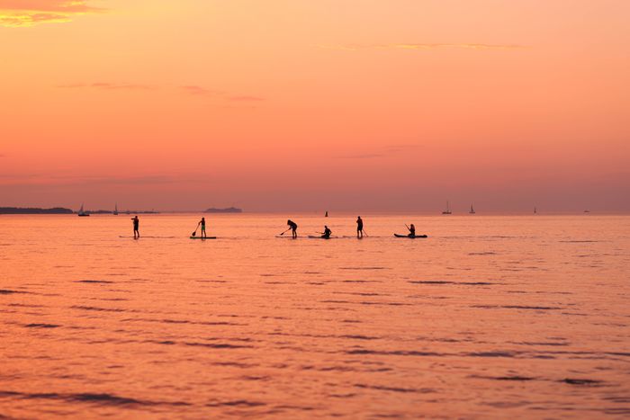 Group paddleboarding