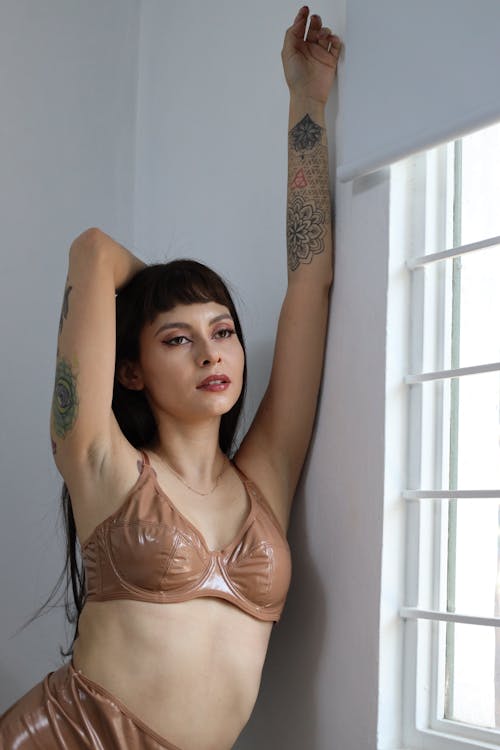 Naked Woman in Lingerie with Tattoos · Free Stock Photo