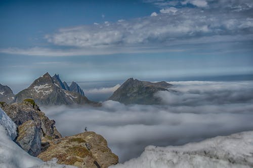 Mountain Peaks and Clouds