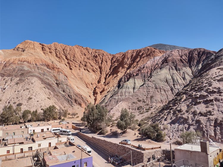 City In Mountain Valley In Desert