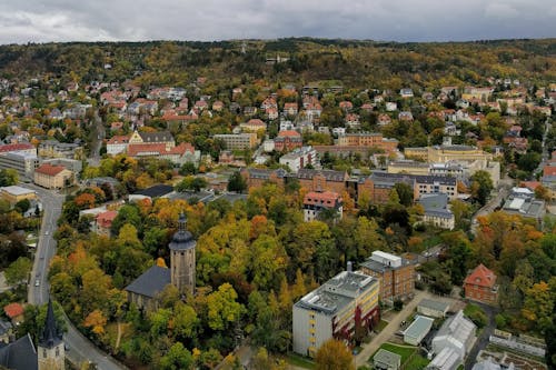 Aerial Shot Of Town