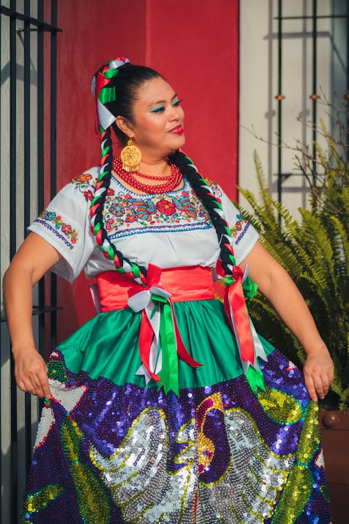 Portrait of Woman Wearing Mexican Clothing