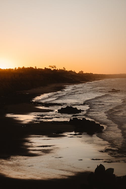 Beach Shore View at Sunset