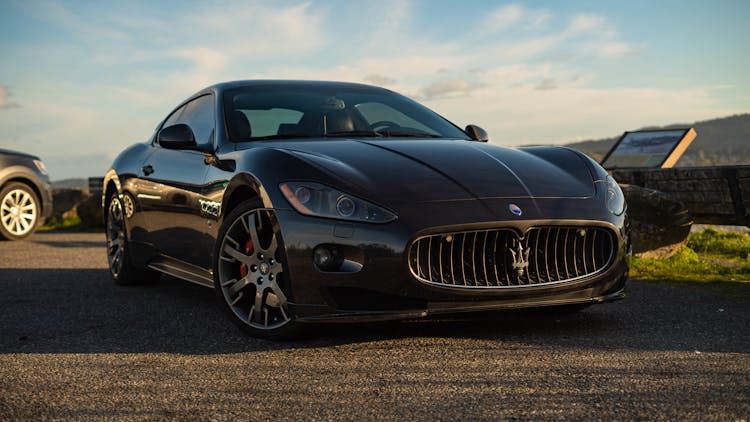 Close-up Of A Parked Black Maserati Car