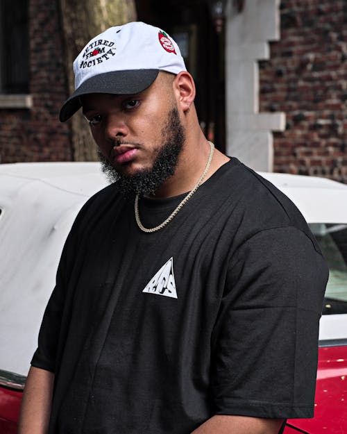 A Bearded Man in a Black Shirt 