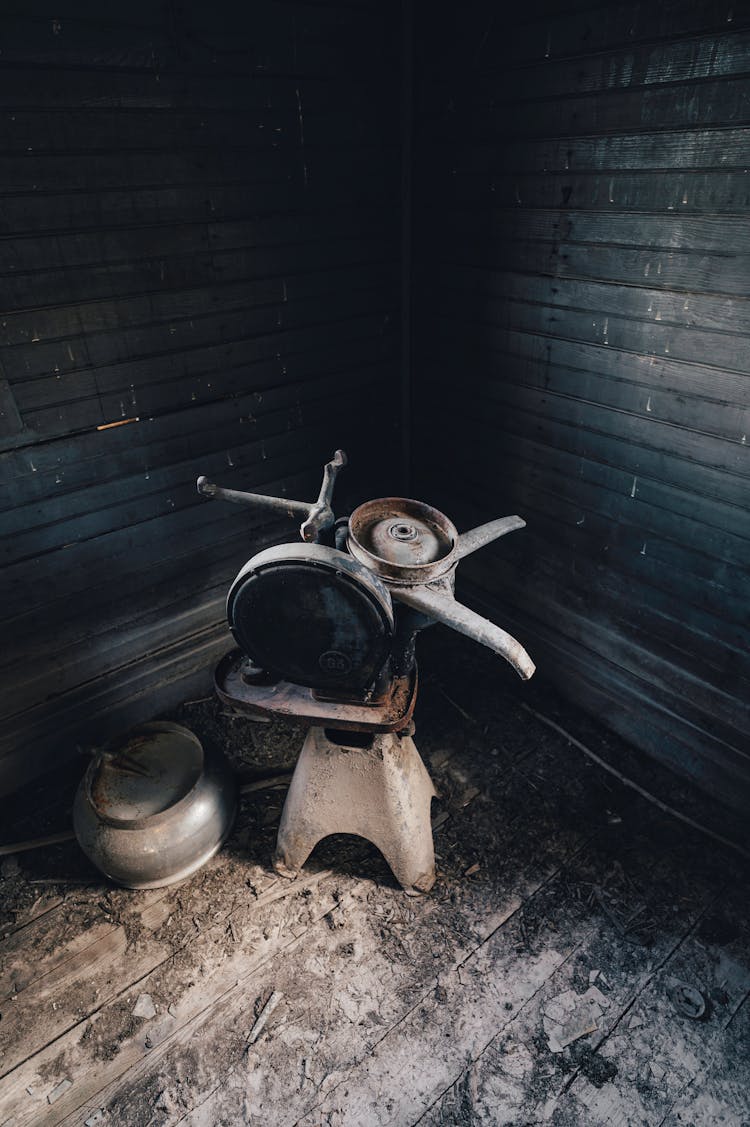 Vintage Rusted Kitchen Utensils In A Barn