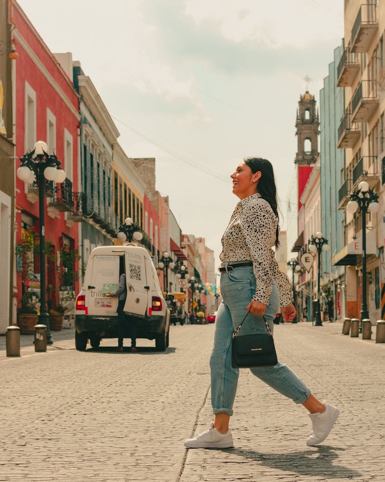 Woman Walking On The Street