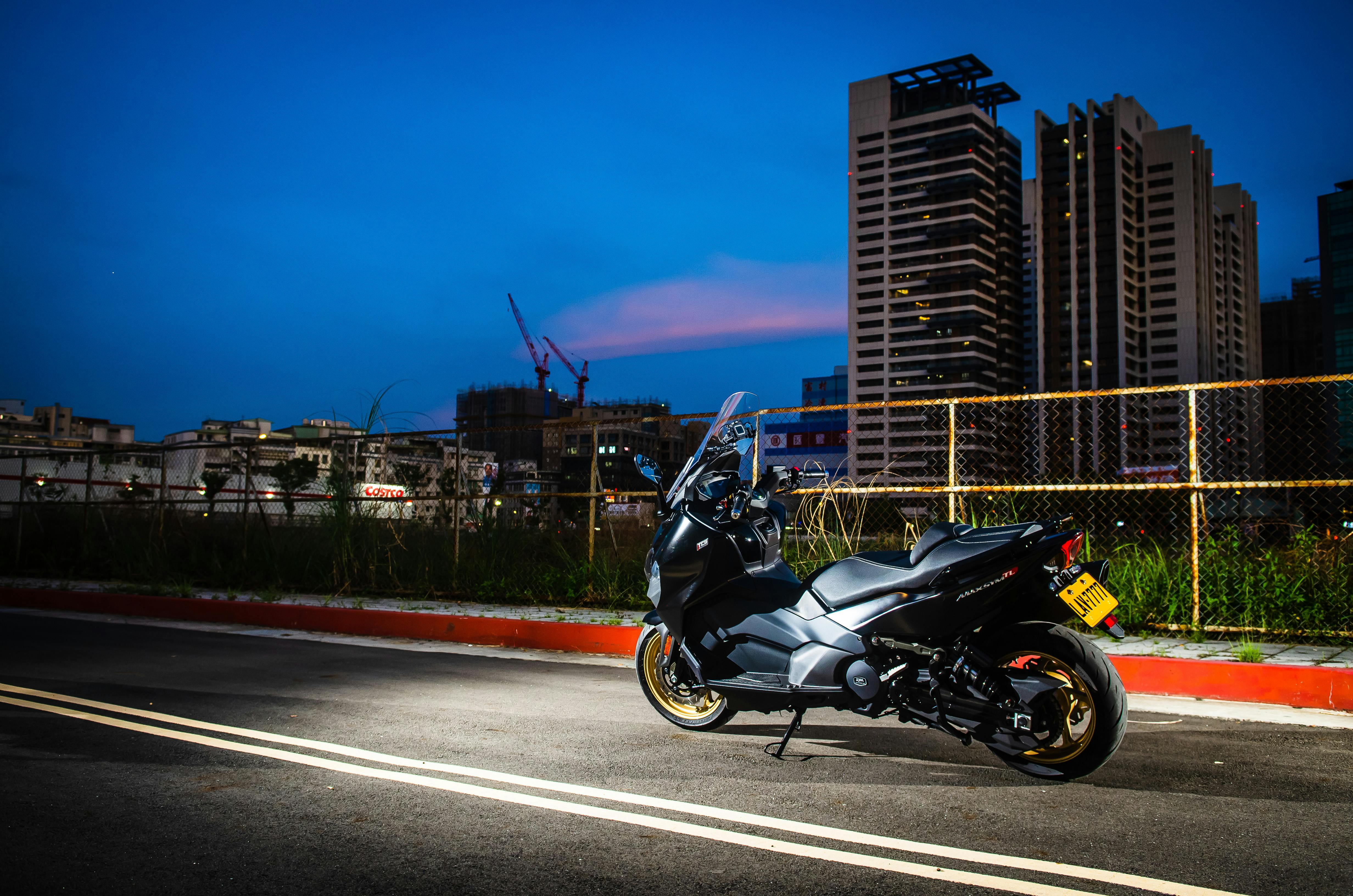 A Parked Black Motorcycle · Free Stock Photo