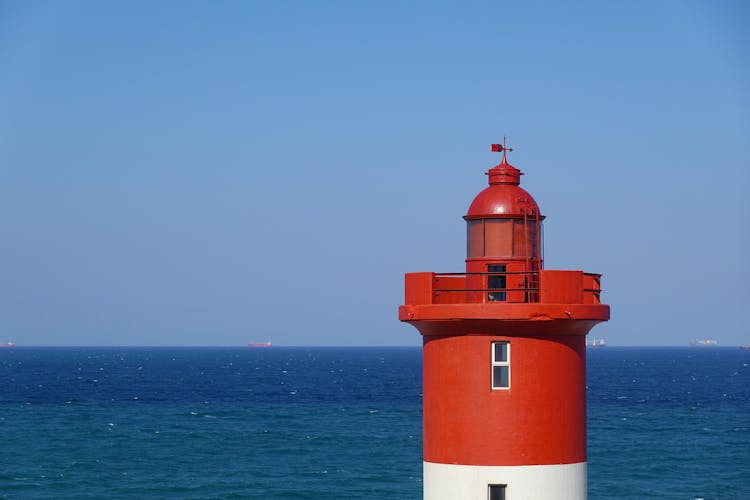 Red Umhlanga Rocks Lighthouse In South Africa