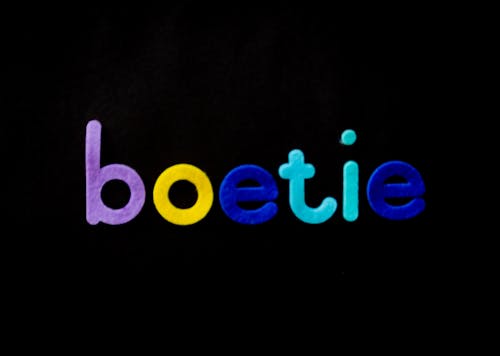 Black Background With Boetie Text Overlay