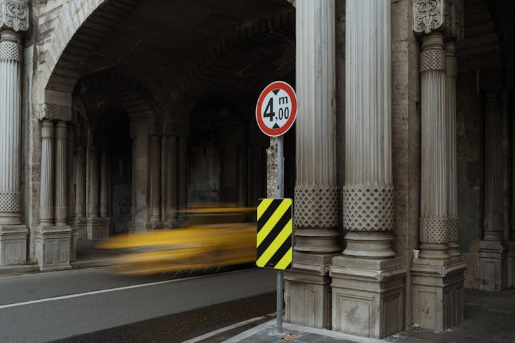 Blurred Motion Of A Car Coming Out Of A Tunnel