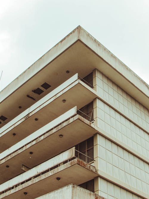 Free Concrete Building with Balconies Stock Photo