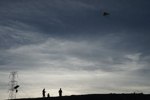 Gratis lagerfoto af aften-himlen, drage, folk