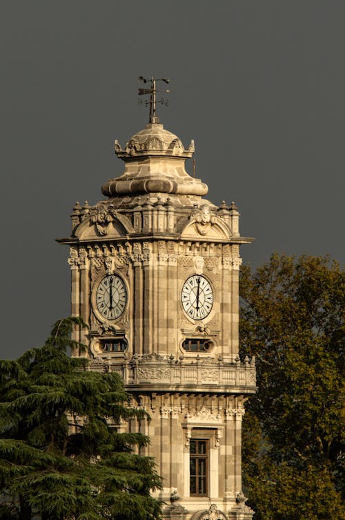 The Dolmabahce Clock Tower in Istanbul