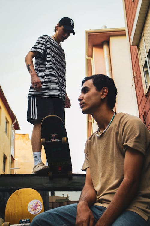 Low Angle Shot of Skaters on the Street