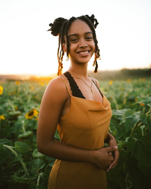 Smiling Woman in Dress