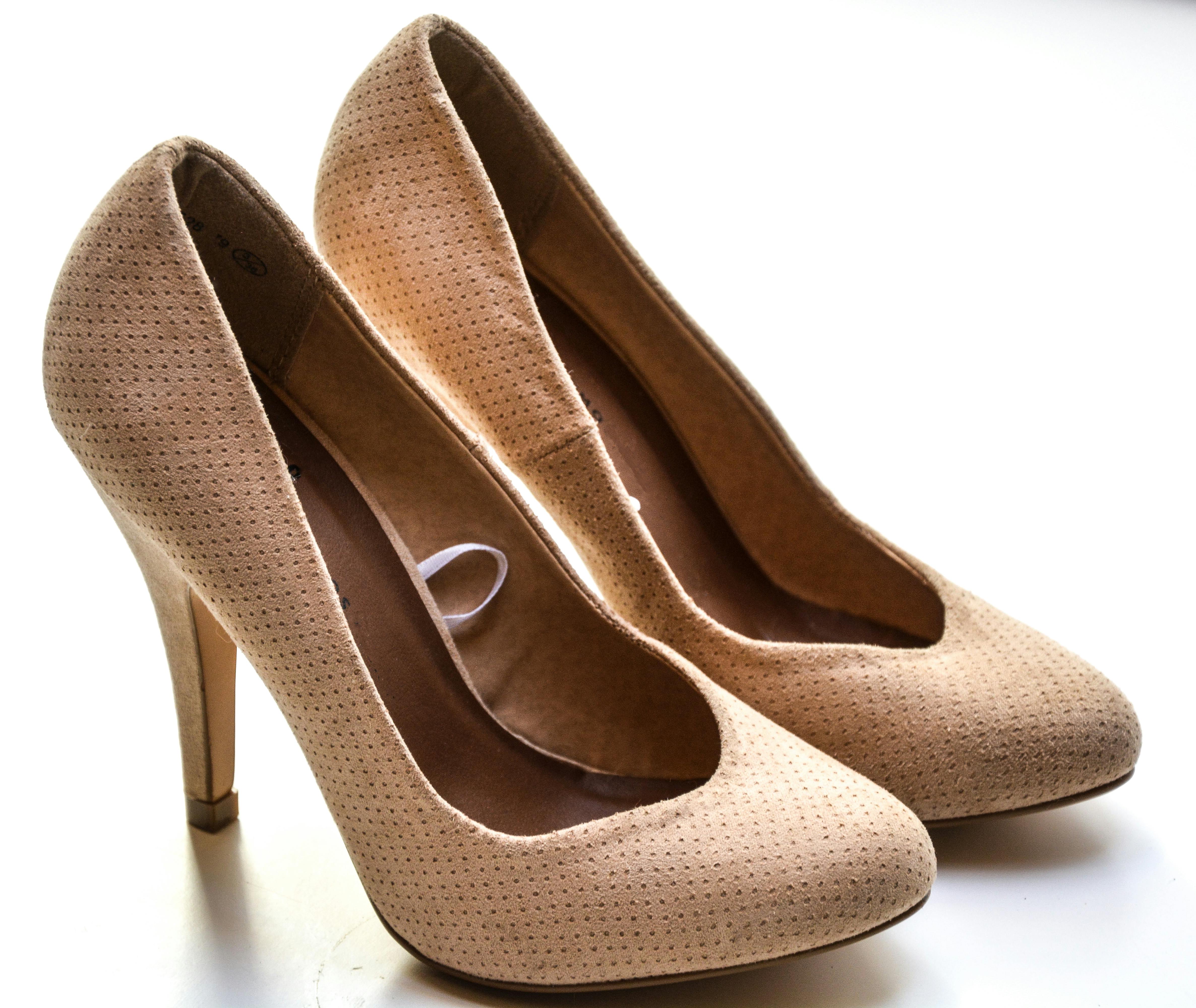 beige high heels