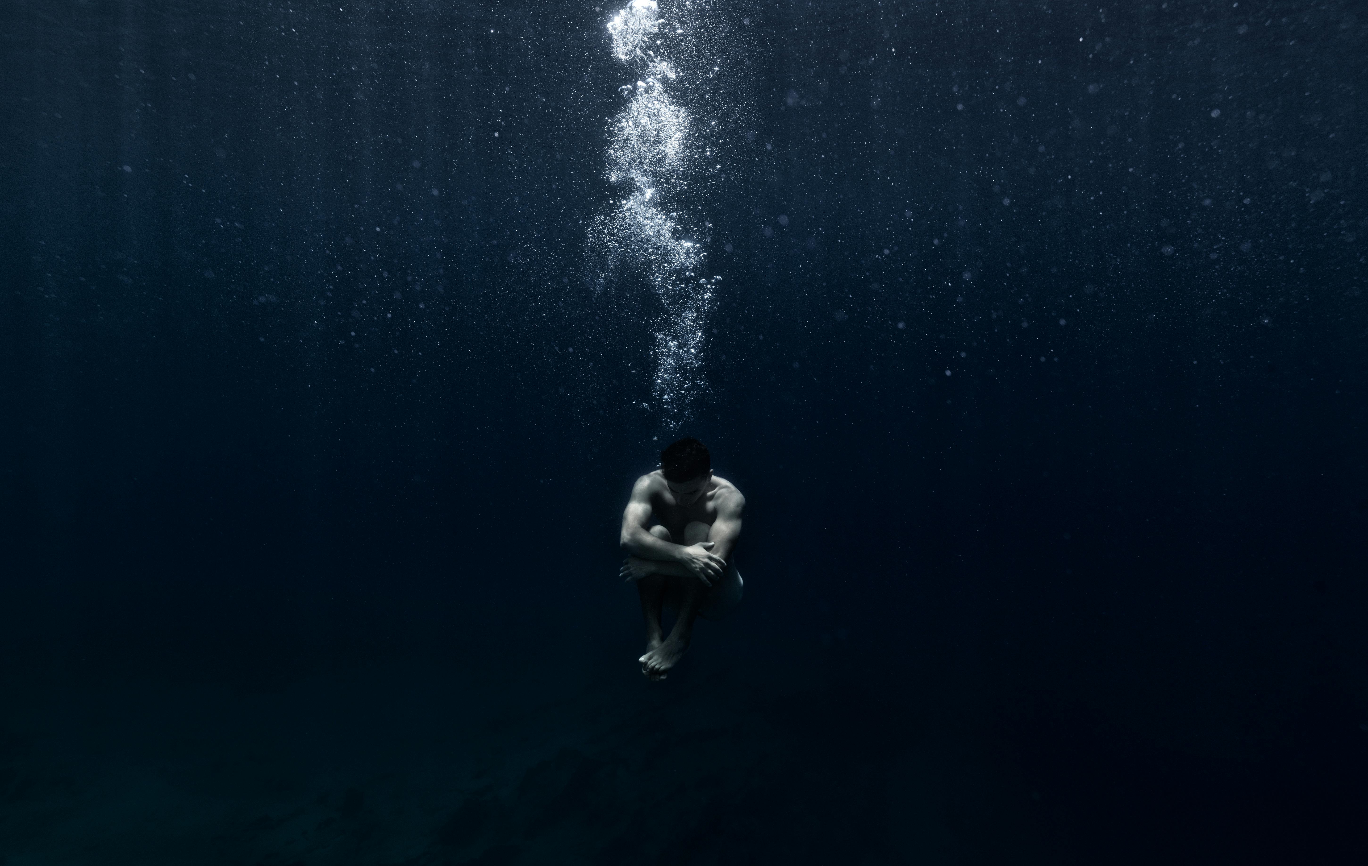 man underwater