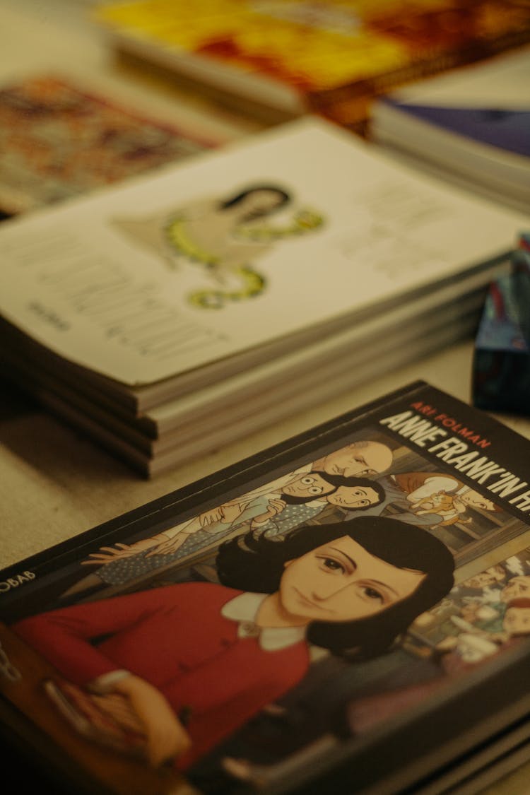 A Close-Up Shot Of Stacked Books