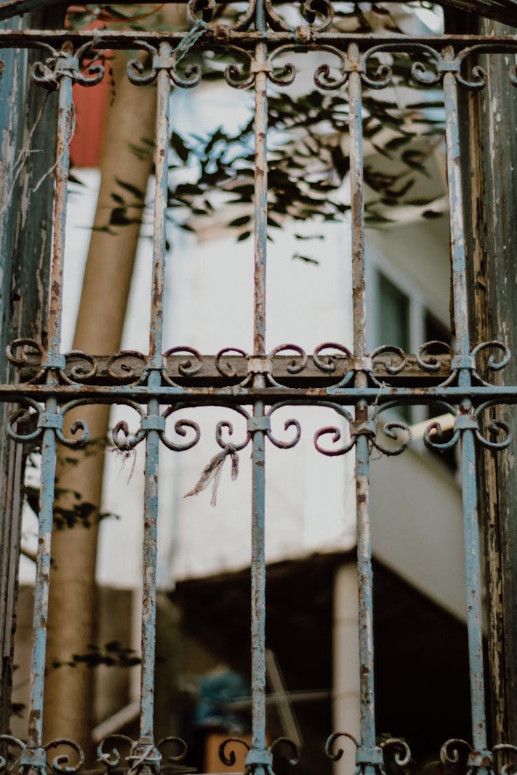 A Close-Up Shot Of A Metal Fence