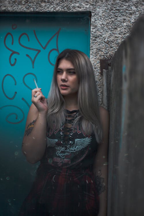 Woman Smoking Cigarette