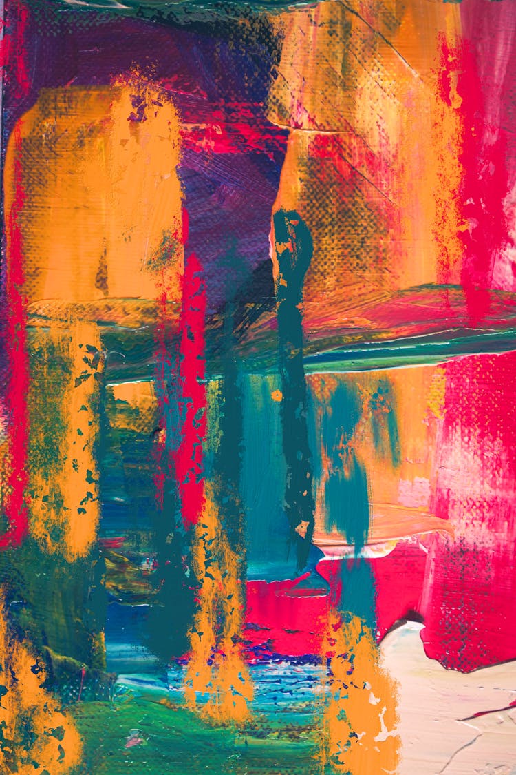 Close-Up Shot Of An Abstract Painting 