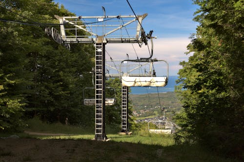 Ski Lift between Trees 