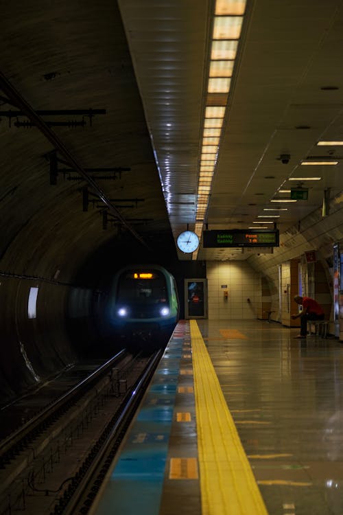 Approaching Train in a Subway Terminal 