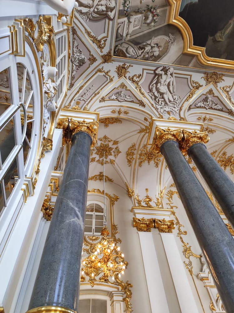 Low Angle Shot Of Ceiling Of Winter Palace