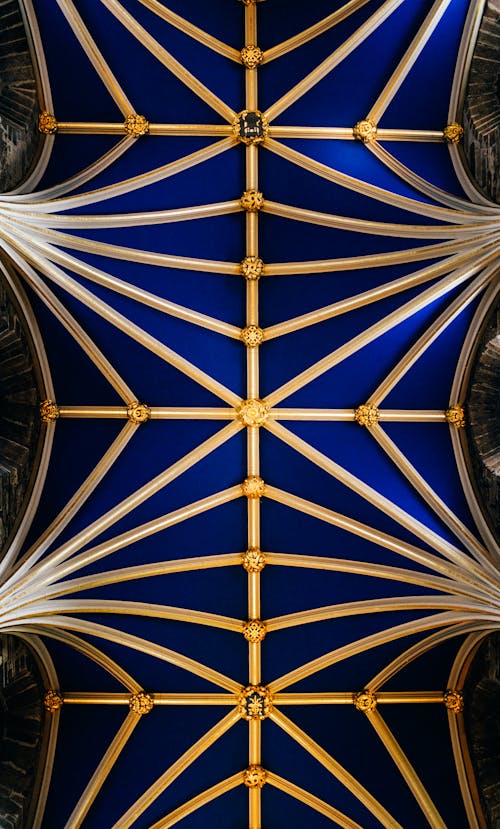 Low Angle Shot of an Architectural Ceiling 