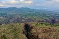 A breathtaking aerial view of the Vayots Dzor canyon landscape in Armenia.