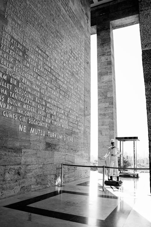 Monochrome Photo of a Monument 