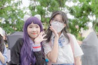 Close-Up Shot of Two Girls